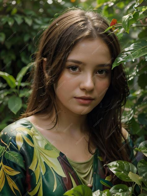 Premium Photo Oil Painting Of A Girl In A Forest