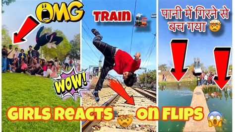 Cute 🥰 Girls Reaction 😍🤯 Stunt On Public Reaction 😍😱 Flip