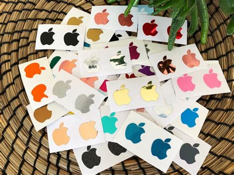 For Apple Logo Decal Iphone Logo Sticker Glitter Apple - Etsy