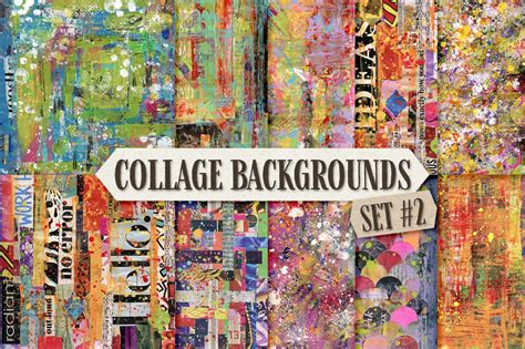 Collage Art Backgrounds Set 2 Graphic by HG Designs · Creative Fabrica