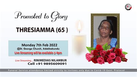 FUNERAL SERVICE THRESIAMMA 65 LIVE STREAMING RINIMEDIAS