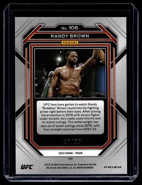 Randy Brown Panini Prizm Ufc Premium Box Set Pandora Card