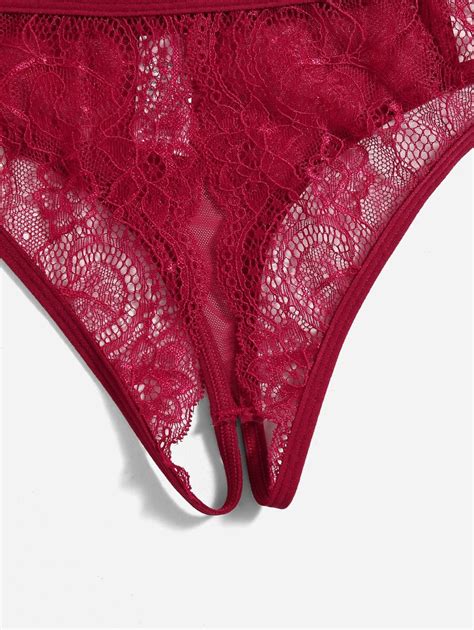 Classic Sexy Packs Floral Lace Crotchless Panty Lingerie Shein Usa