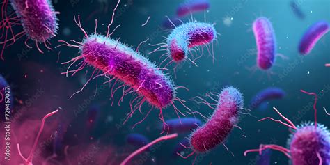 Photo Art Print Patogenic Salmonella Bacteria Escherichia Coli E