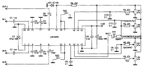 Стерео регулятор громкости, баланса и тембра на микросхеме LM1040