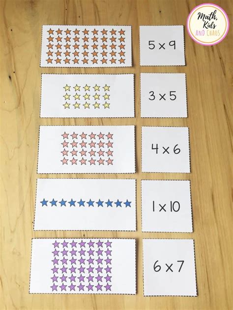 Multiplication Array Matching Activity Free Printable Math Worksheets Library