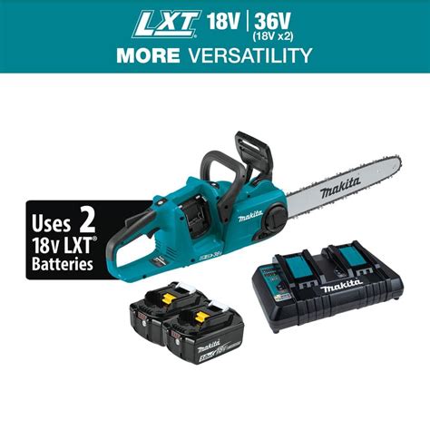 Makita LXT 16 in. 18V X2 (36V) Lithium-Ion Brushless Battery Chain Saw ...