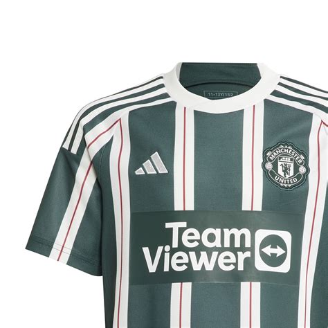 Adidas Manchester United Away Shirt 2023 2024 Junior Greenwhite