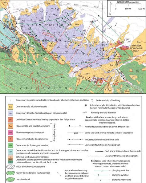 Simplifi Ed Geologic Map Of The Folded Sunset Conglomerate And Bounding