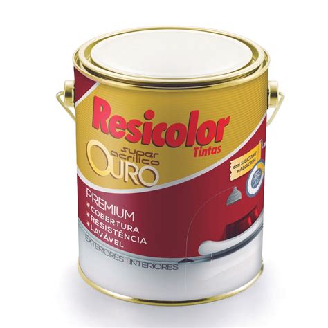 Tinta Acrílica Ouro Palha Sb 3 6l Resicolor Tintas MadeiraMadeira