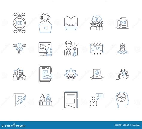 Entrepreneurship Line Icons Collection Efficiency Integration