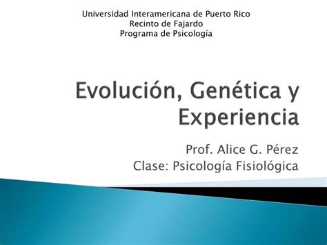 Ppt Evoluci N Gen Tica Y Experiencia Powerpoint Presentation Free