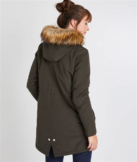 Parka Kaki Chaude Femme Kaki Grain De Malice