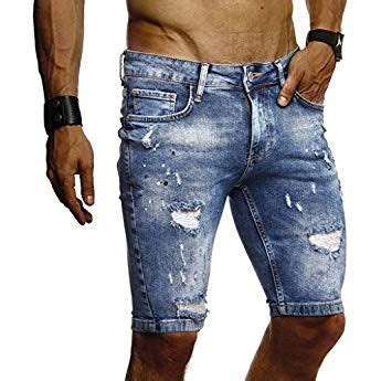 LEIF NELSON Herren Jeans Shorts Sommer Jogger Kurze Hose Jeanshose