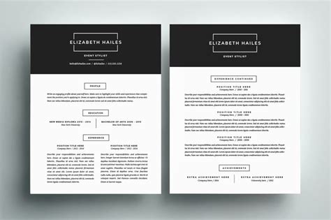 Resume Template 4 Pack | CV Template | Resume template, Cv template ...