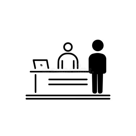 Registration Desk Vector Customer Service Desk Icon Ticket Counter