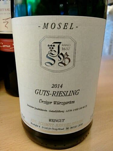 Weingut Joh Schmitz Berres Erben Ürziger Würzgarten Guts Riesling