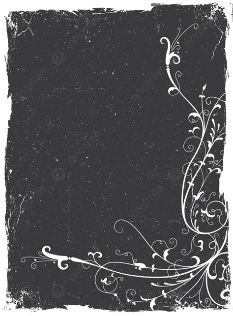 Vector Vintage Grunge Floral Background Dirt Rusty Grungy Background