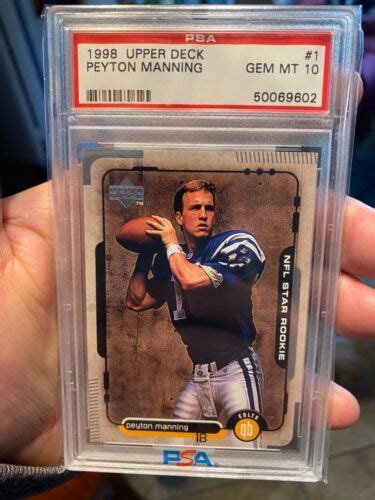 HOT CARD VERY POPULAR UPPER DECK PSA 10 PEYTON MANNING ROOKIE 1998