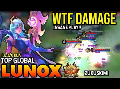 WTF DAMAGE LUNOX BEST BUILD 2022 TOP GLOBAL LUNOX GAMEPLAY MOBILE