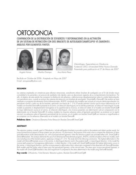 Pdf Ortodoncia Unicieo Comparaci N De La Distribuci N De