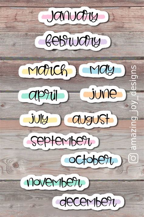 Journaling Aesthetic Headers Months Of The Years Stickers Artofit