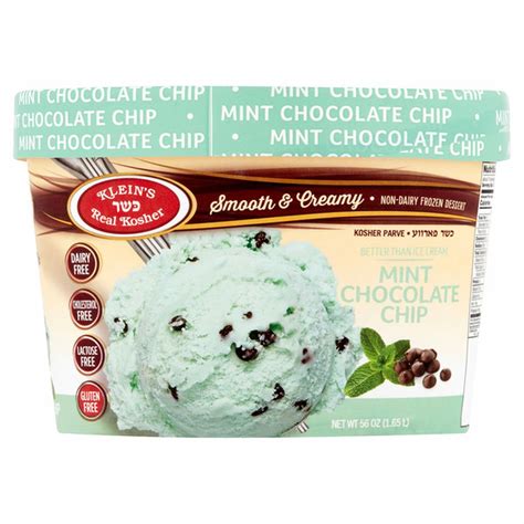 Klein S Real Kosher Mint Chocolate Chip Non Dairy Frozen Dessert Fl