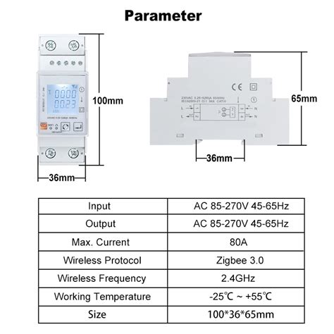 Tuya Smart Zigbee Energy Meter Single Phase A Din Rail Power Monitor