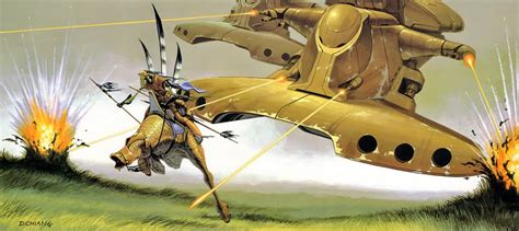 Masterful Early Star Wars Episode I The Phantom Menace Concept Art By