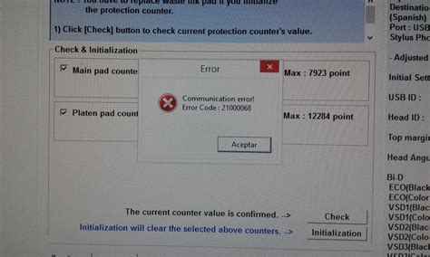 Solucionar El Código De Error 21000068 Al Ejecutar Un Adjustment Program Para Resetear Impresora