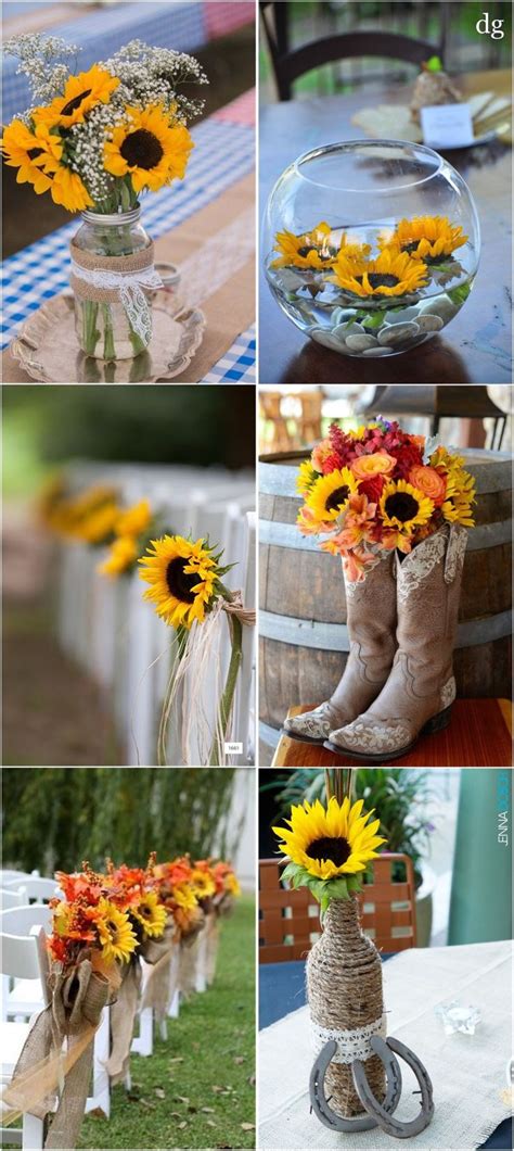 Rustic Weddings 23 Bright Sunflower Wedding Decoration Ideas For Your