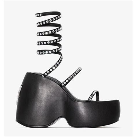 Naked Wolfe Mercy Crystal Platform Sandals Size Depop