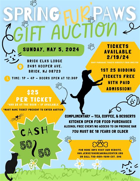 May 5 Jersey Shore Animal Center Spring Fur Paws T Auction Brick