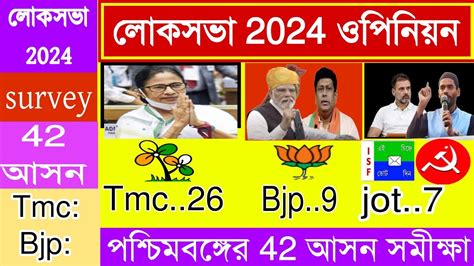 West Bengal Lok Sabha 2024‌opinion Exit Pollলোকসভা পশ্চিবঙ্গ 42 আসন