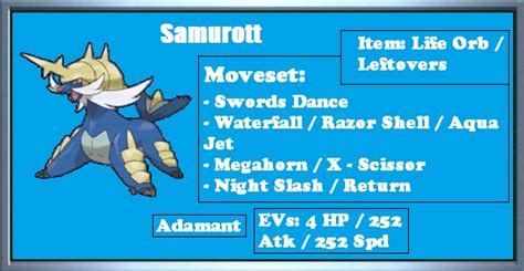 Moveset - Pokemon Black and White: Samurott Moveset