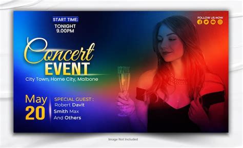 Premium PSD | Music event banner design template