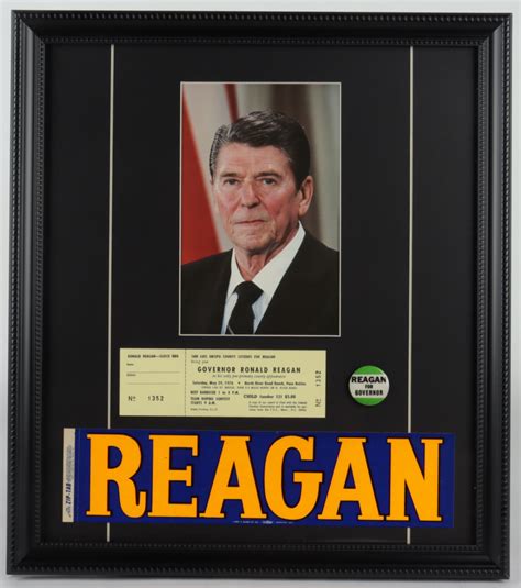 Ronald Reagan 16x19 Custom Framed Photo Display With 1976 Pre Primary