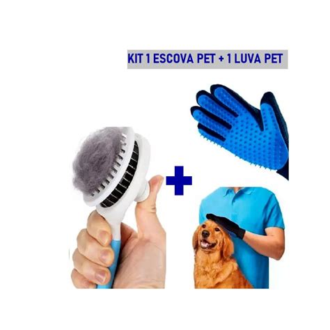 Kit Luva Nano Magnética Tira Pelos Escova Pet Removedora De Pelos Pet