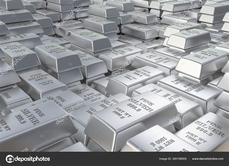 Silver Ingots Bars Background Rendering Stock Photo by ©alexlmx 360188000