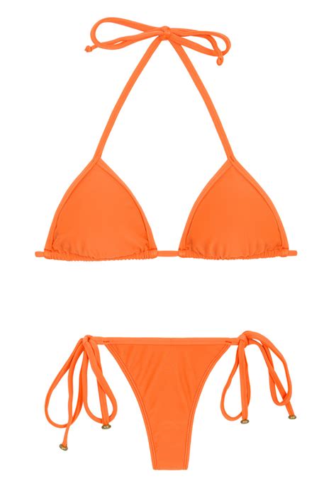 Bikini Brasile O Con Taparrabo Y Lazos Naranja Itaparica Tri Micro