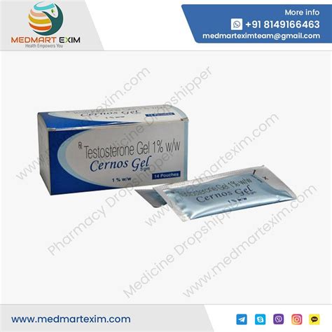 Testosterone Cernos Gel Sun Pharmaceutical Industries Ltd Pouches