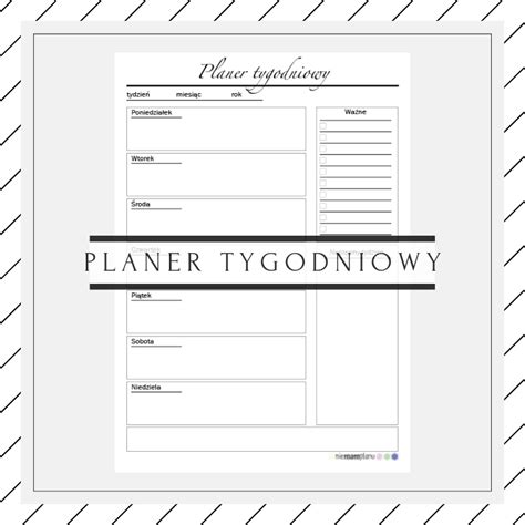 planer tygodniowy do wydruku PDF kalendarz planner 3 49 zł Allegro