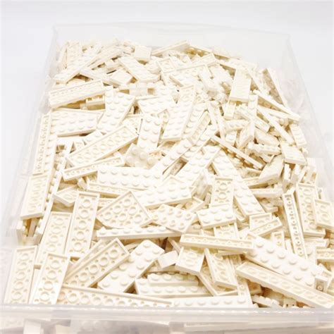 Lego Gros Lot De Bricks Briques Plates Plaques Blanc White Mix Size G