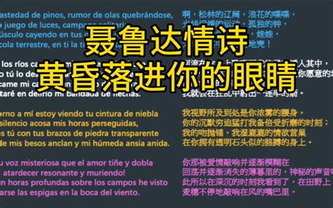 西班牙语读【聂鲁达】二十首情诗和一支绝望的歌21一只绝望的歌