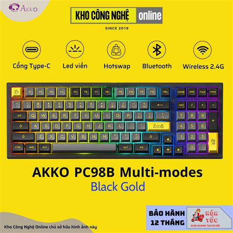 B N Ph M C Akko Pc B Plus Black Gold Multi Modes Hotswap Rgb