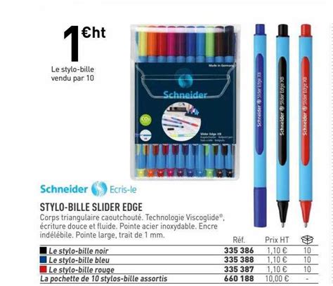 Promo Stylo Bille Slider Edge Schneider Chez Hyperburo ICatalogue Fr