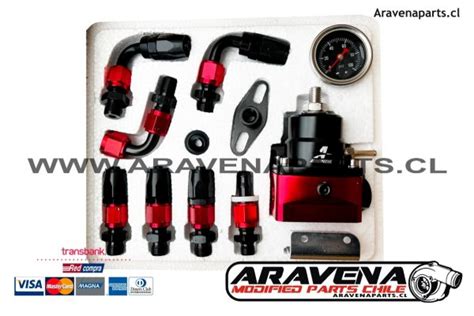 Regulador De Bencina Kit Tipo Aeromotive Negro Rojo Aravena Parts