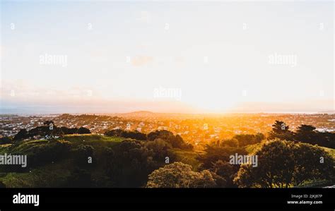 A Panoramic View Of The One Tree Hill Auckland New Zealand Stock