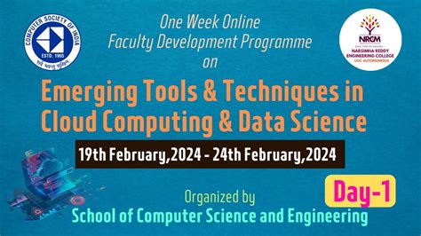 One Week Online Fdp On Emerging Tools Techniques In Cloud Computing