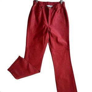 Newport News Pants Jumpsuits Vintage Red Leather Pants Poshmark